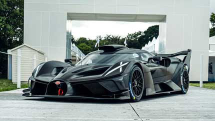 Эксклюзивный Bugatti Bolide показали на Фестивале скорости в Гудвуде
